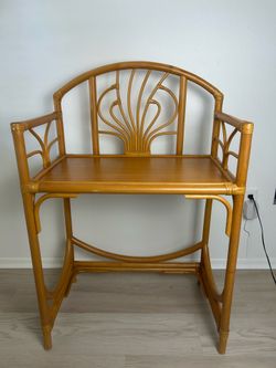 Bamboo and Rattan Tall Side Table