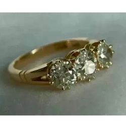 ANY SIZE: Fro.m  6 to 11** 3.27Ct Vintage Art Deco Style Round Lab Created Diamonds 14K Yellow Gold FN Ring