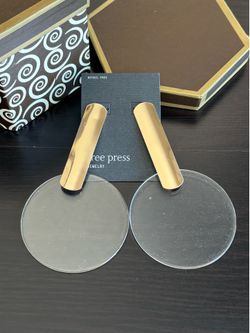 Clear Disc Drop Statement Earrings
