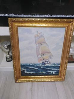 LRG OIL PAINTING MARITIME SAILING PIECE MASTER STYLE Dated 1930 & Signed