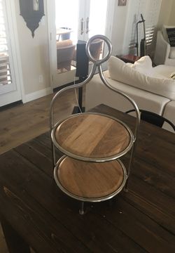 WOOD TIERED PLATTER