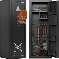 KAER 13-15 Biometric Gun Safe Fingerprint Gun Safe for Rifles and Pistols Rifle Safes for Home Gun Safes for Rifles Multi-Function Gun Cabinet with Ad