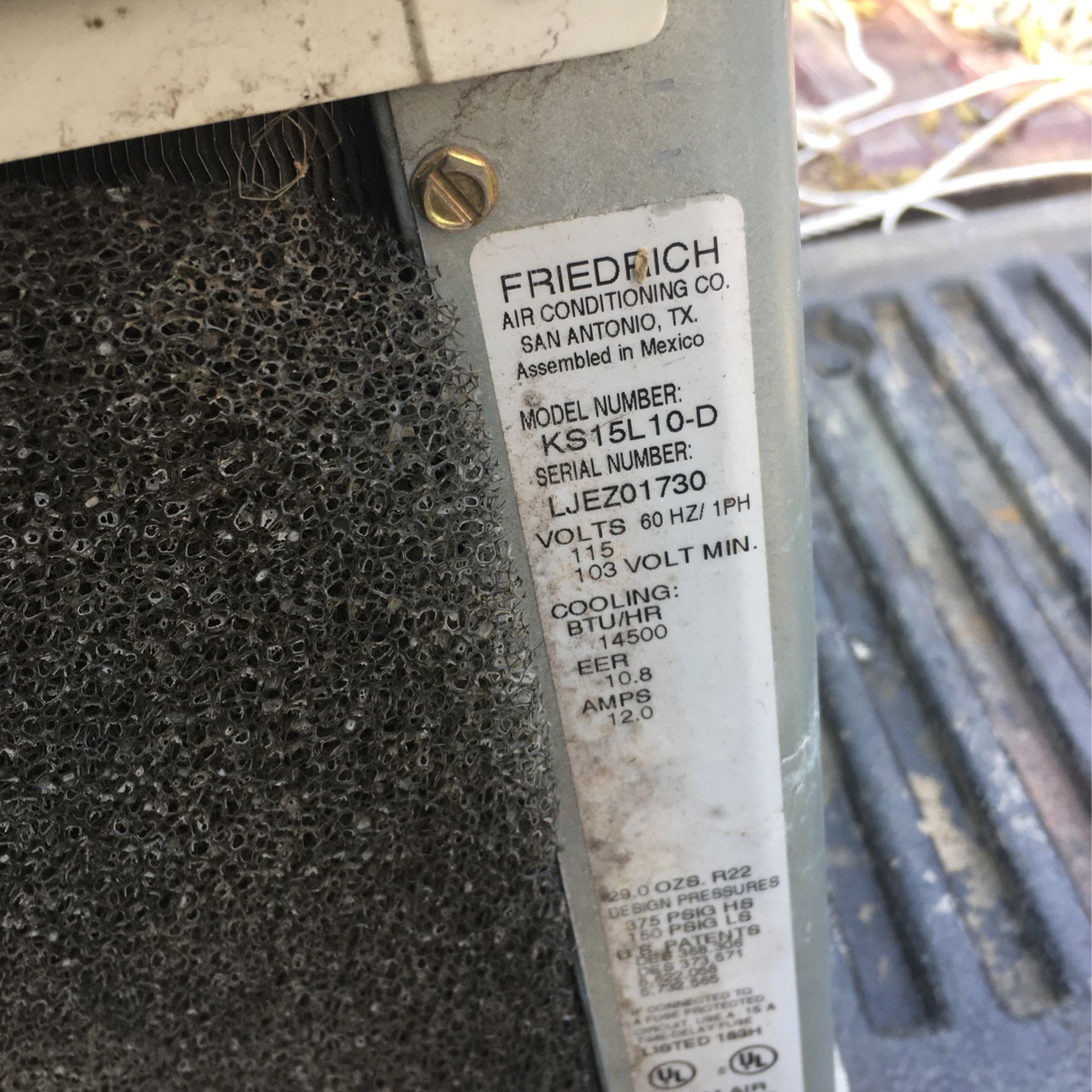 Friedrich KS15L10 QuietMaster Series 110v 14,500 BTU Room Air