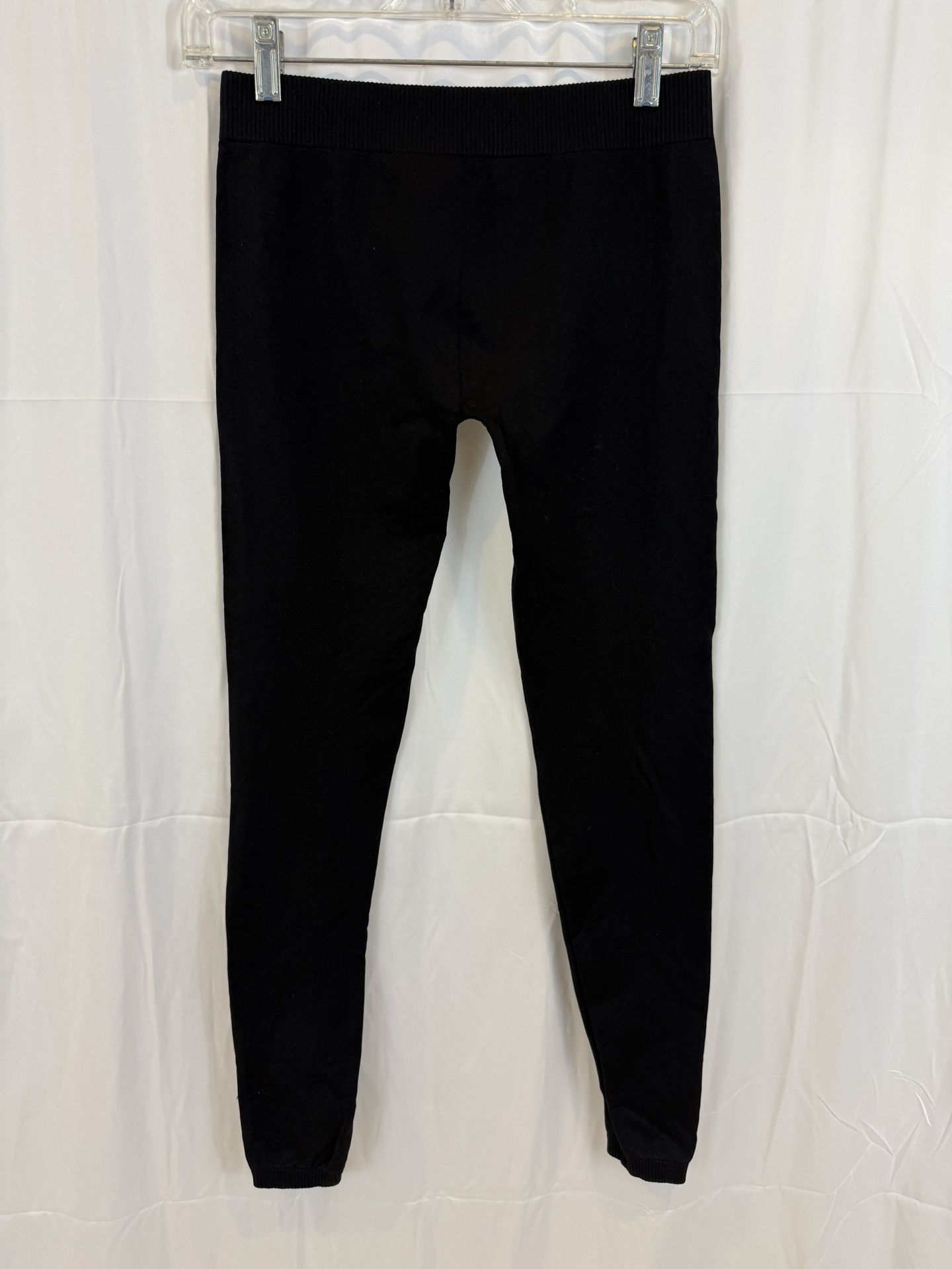 Connection 18 Black Seamless Pull On Leggings Ankle Hole Detailing, Size L