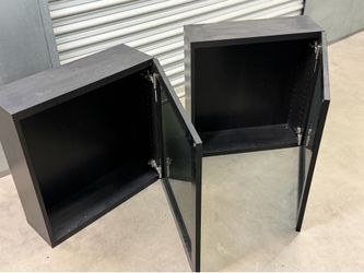 Black wall or ground cabinets w/glass front doors