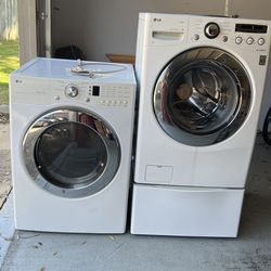 LG Inverter Direct Drive Washer Front Load with stand and LG Front Load Gas Dryer Set