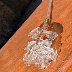 Waterford Crystal Fleurology Rose Glass Flower. 