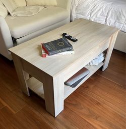 FDW Lift Top Coffee Table with Lift Tabletop Hidden Compartment and Storage Shelf