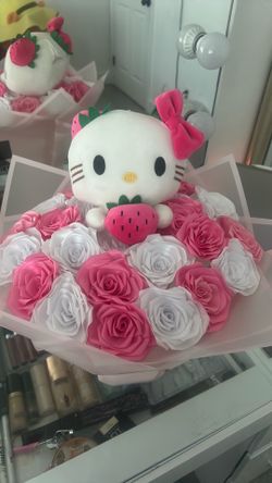 Flower bouquet with a hello kitty