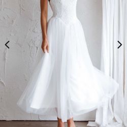 Novoli Floral Embroidery Modi Dress White