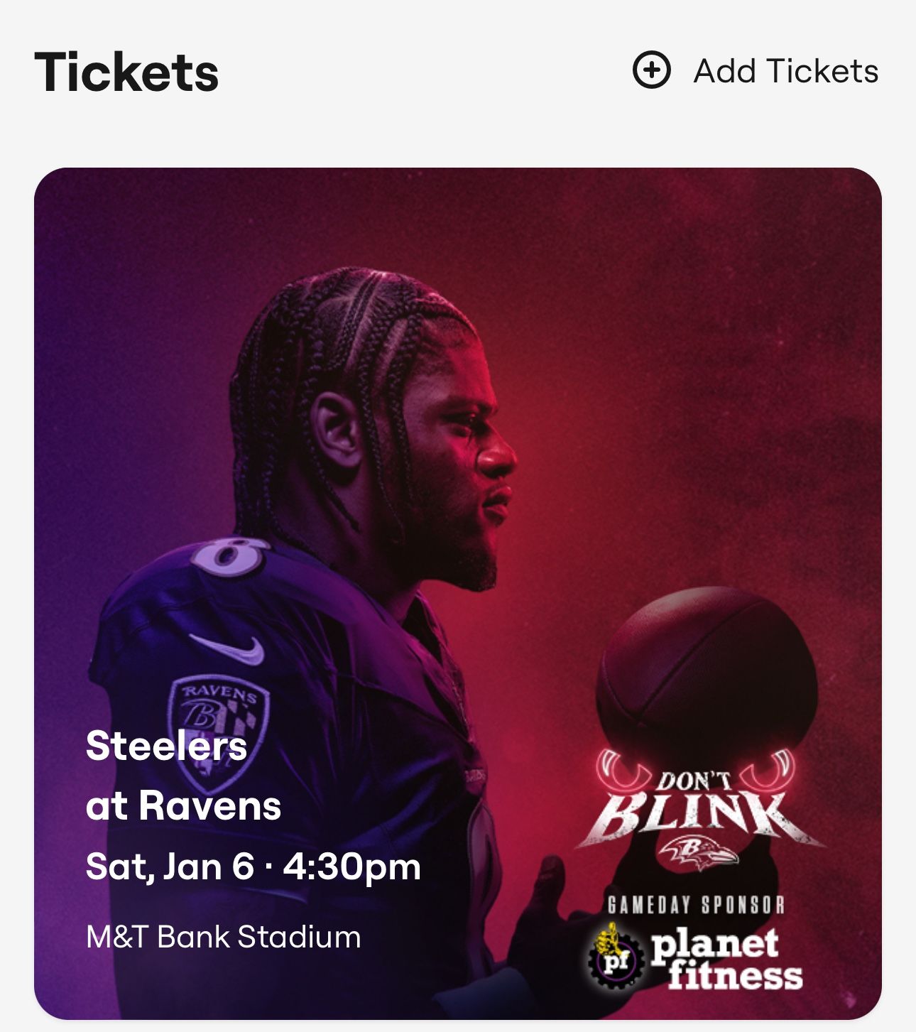 Ravens vs Steelers tickets lower level