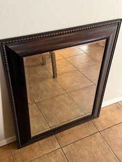 Dark Brown Beaded Frame Wall Mirror