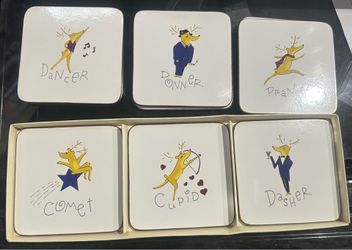 Pottery Barn Reindeer Coasters