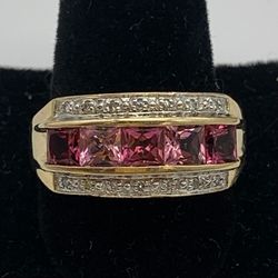 Ladies pink stone ring #14120