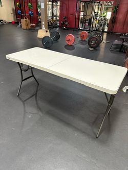 Lifetime 5-Ft Fold-in-Half Folding Table w/ Carry Handle – $40