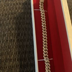 Cuban diamond chain bracelet