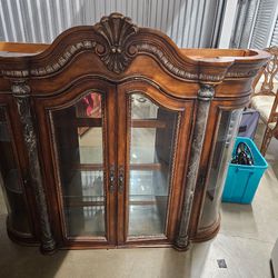 Authentic German Antique China Cabinet & Dining Room Set for Sale! 