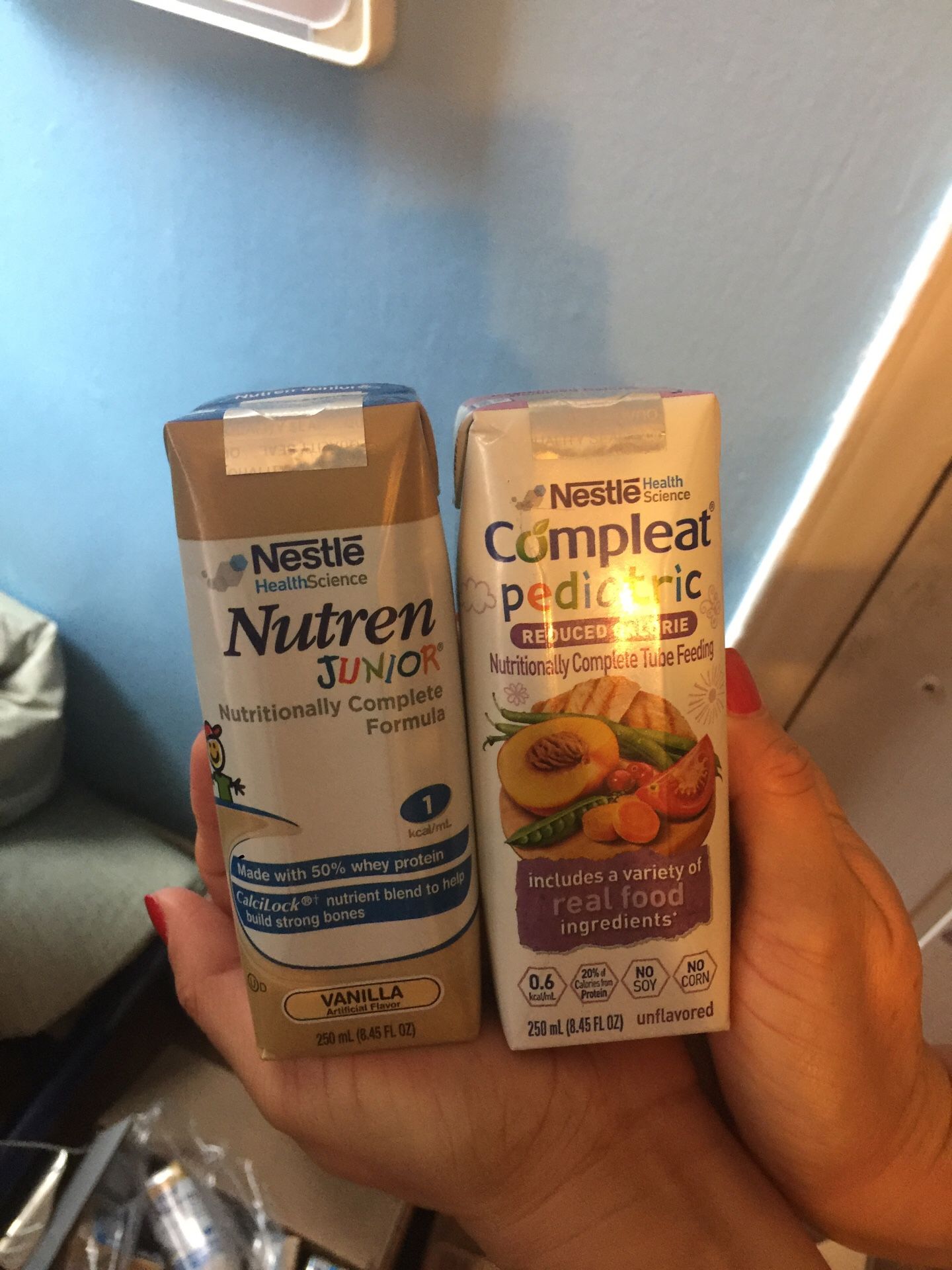 4 boxes of milk ! FREE . Need gone today . Nutren Junior and reduced calorie complete