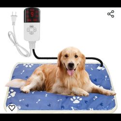 Large Size Pet Heating Pad, 28" X 18",9 Adjustable Temperature Cat Dog Heating Pad with Timer, Indoor Waterproof Pet Heating Pads for Dogs Cats with C