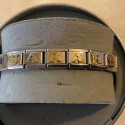 2 Tone Stainless Steel Stretch Bracelet (SARAH)…