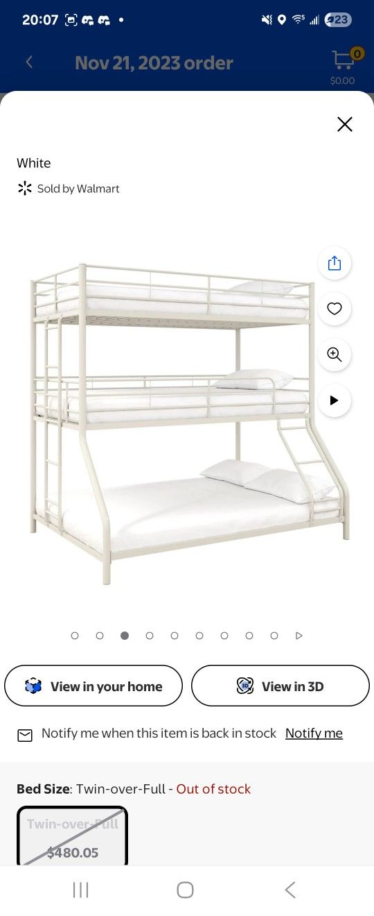 Triple Bunk Bed + Mattress