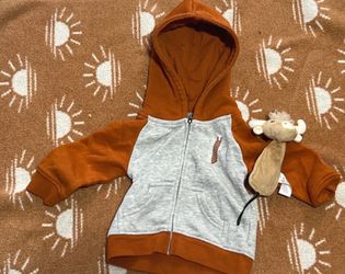 Texas Longhorns Baby Hoodie (6-9M) & Matching Longhorn Pacifier Clip