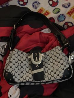 True religion black and grey purse