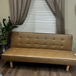 Leather Convertible Sofa 