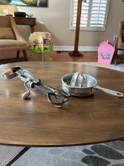 Vintage Hand Egg Beater and Citrus Juicer Set