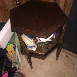 Wooden Corner Table/stand That Opens Up