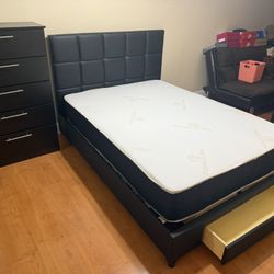 Queen Size Bed Frame New In The Box With Mattress And A Chest. All New Furniture Free Delivery Free Installation 