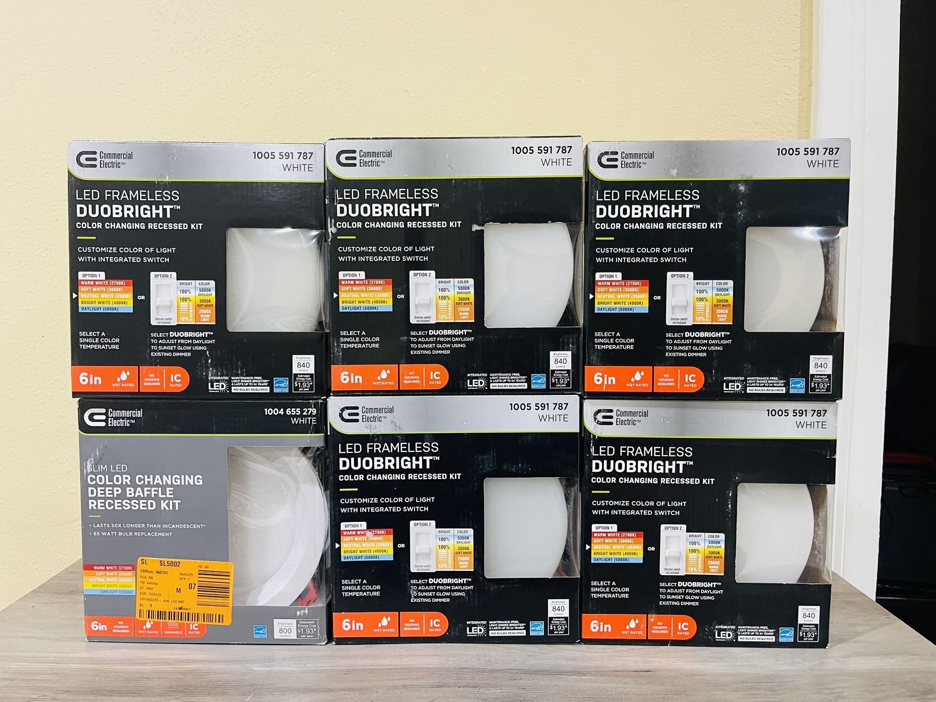 Trimless Integrated LED 6 in Round Adjustable Color Temp Canless Recessed Light for Kitchen Bathroom Livingroom, White