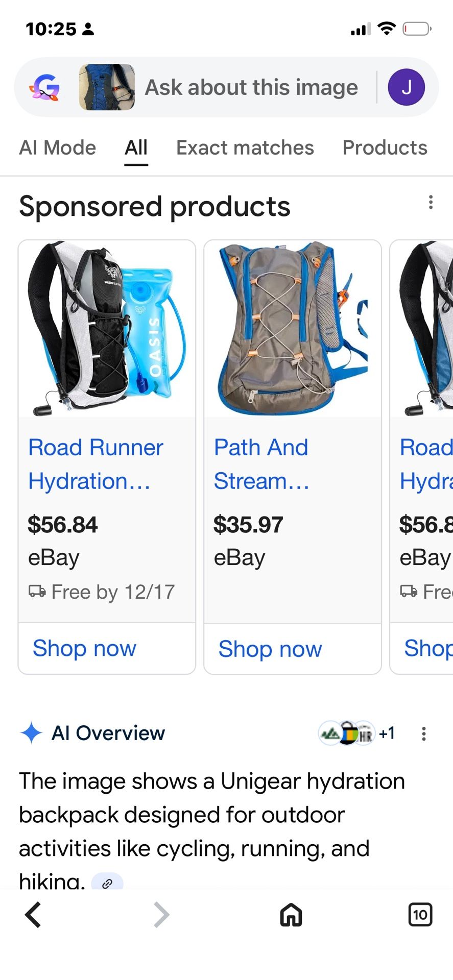 Hydration backpack