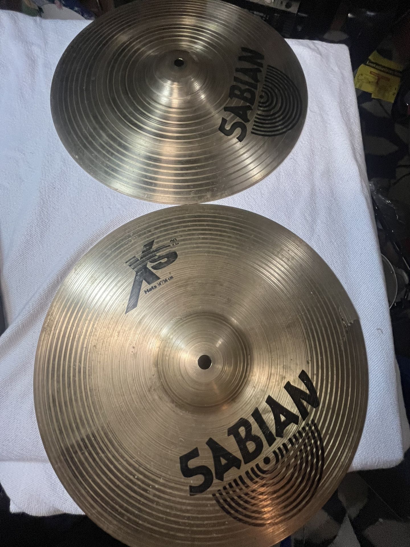 Sabian XS20 14” Hi Hat Cymbal Pack with Small Crack in Top Cymbal