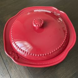 Princess House Pavilion Berry 2QT Covered Casserole Baking Dish