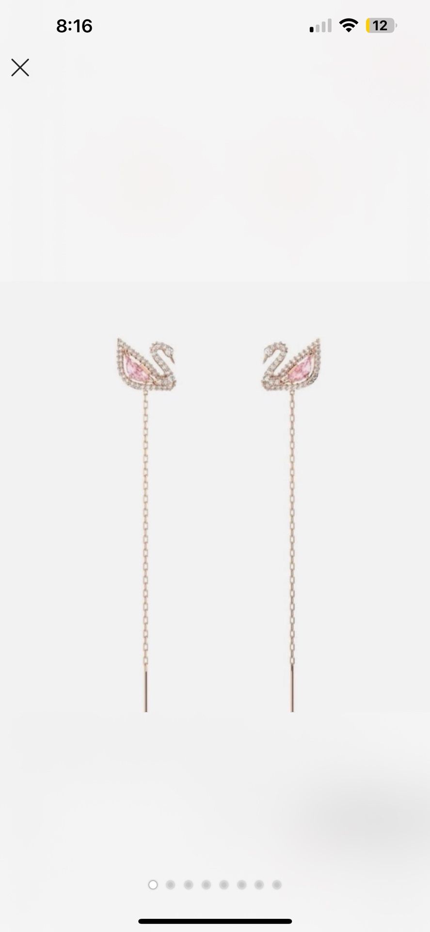 Swarovski Swan Crystals Dazzling Drop Earrings Pink, Rose Gold (contact info removed)