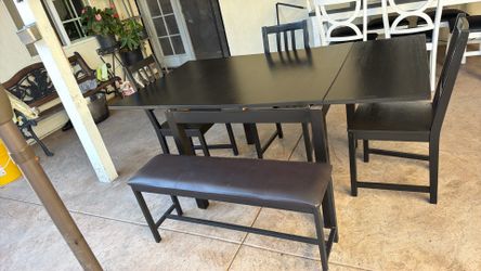IKEA Dining table and 3 Chairs one bench