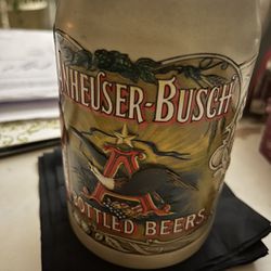 beer stein 1991 Budweiser bottled handcrafted vintage collecible