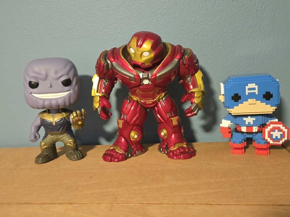 Funko Pop Figure Marvel Lot Thanos Hulkbuster Captain America