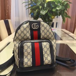 Gucci Beige and Black Backpack with Red Stripes excellent condition