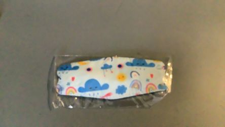 Kids Fabric Face Mask with Rainbow Cloud Print