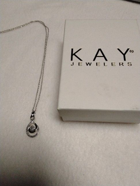 Sterling Silver Pendant With Diamond Accents