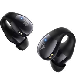 Clip on Earbuds, Open Ear Earbuds Wireless Bluetooth 5.4 with Mic, Open Ear Headphones with Charging Case LED Display, 44H Play, IP54 Waterproof, Ligh