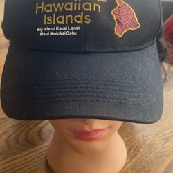 The Hawaiian Island Hat All Pictured & Named Adj Black