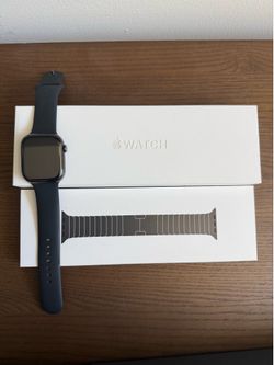 Apple Watch Series 10 [GPS + Cellular 46mm case] Smartwatch with Slate Titanium Case with Black Sport Band - M/L.