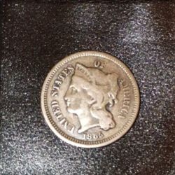 1865 3 Cent Silver Nickel 