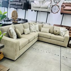 Sectional”L”SHAPE  (130”x 105”)  REMOVABLE  COVERS IN  SEATS  & BACKREST  