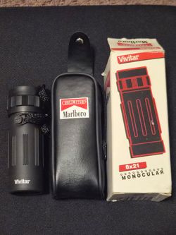 Vintage Marlboro Unlimited Vivitar PV Series 8x21 Monocular Scope Original Case