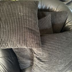 Free 4 Black Soft Fabric Couch Pillows 