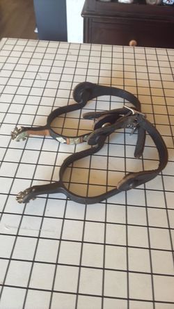 Western Cowboy Spurs with Leather Straps